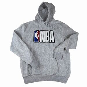 NBA Basketball Athletic Hooded Gray Sweatshirt Men Size Medium Hoodie Pullover